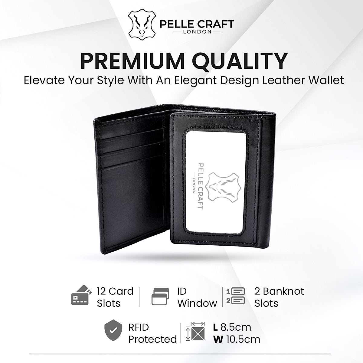 TRIFOLD WALLET WITH 12 C/C & WINDOW