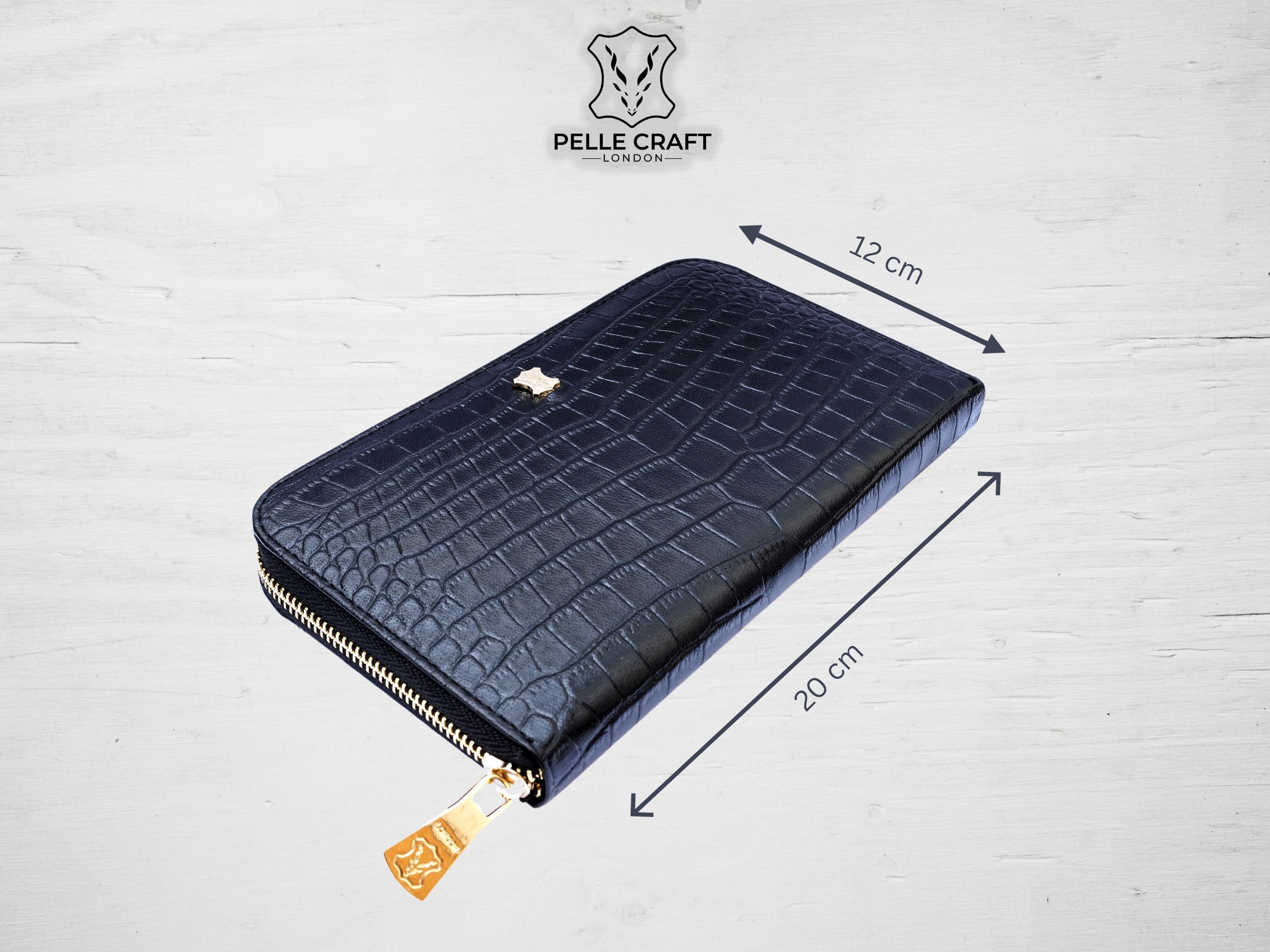 Navy Blue Clutch Croc