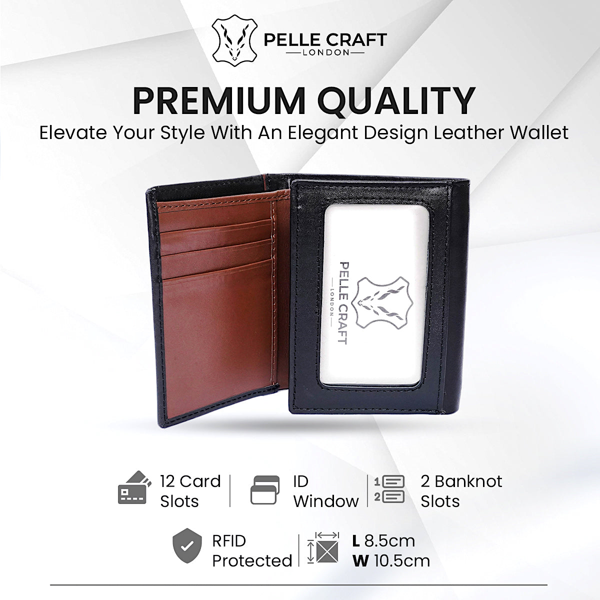 TRIFOLD WALLET WITH 12 C/C & WINDOW