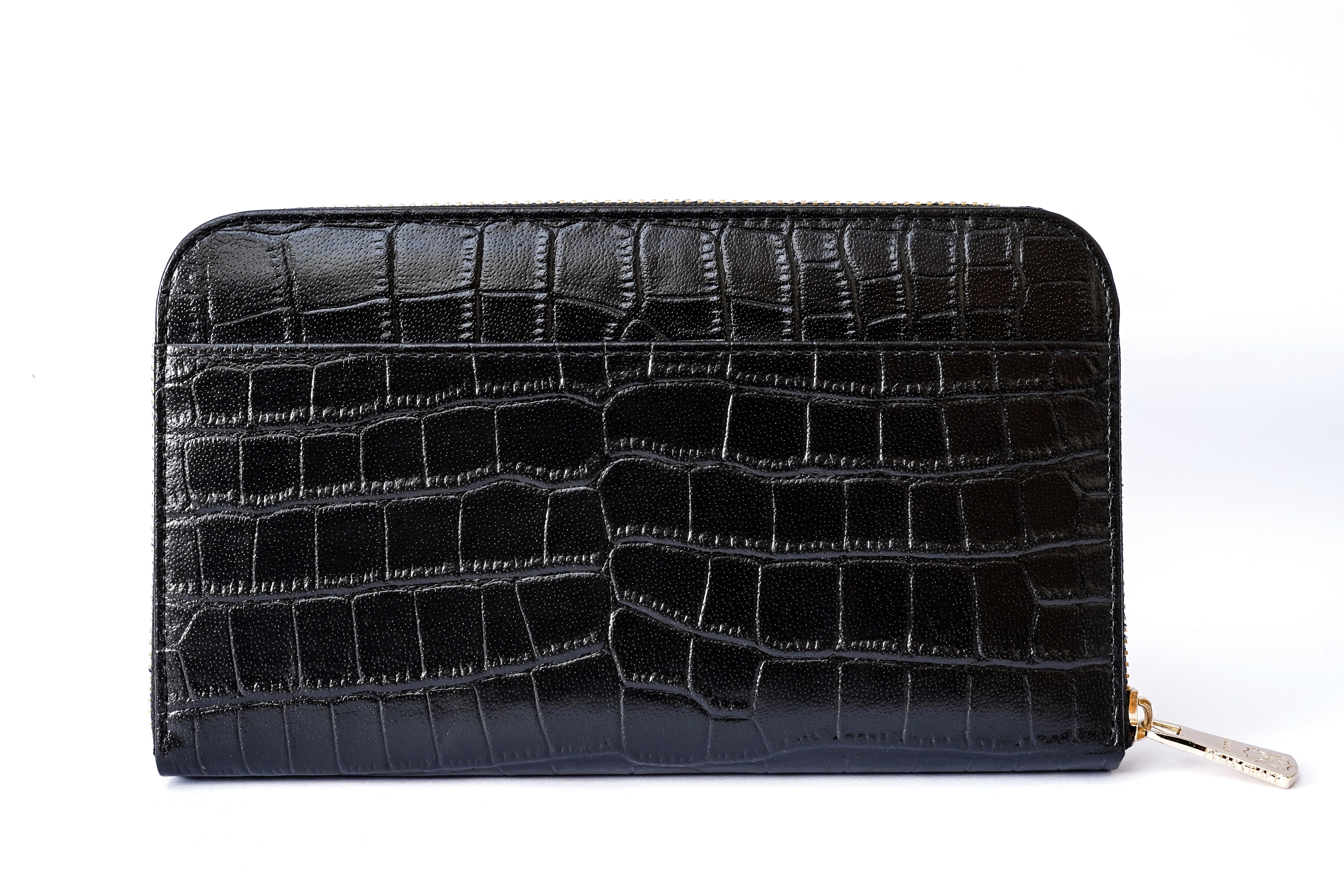 CLUTCH WALLET CROC BLACK