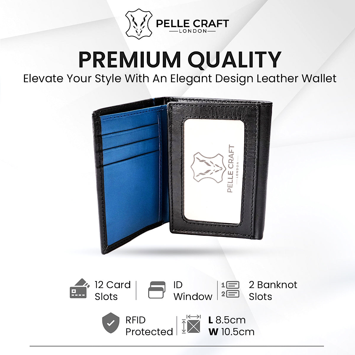 TRIFOLD WALLET WITH 12 C/C & WINDOW