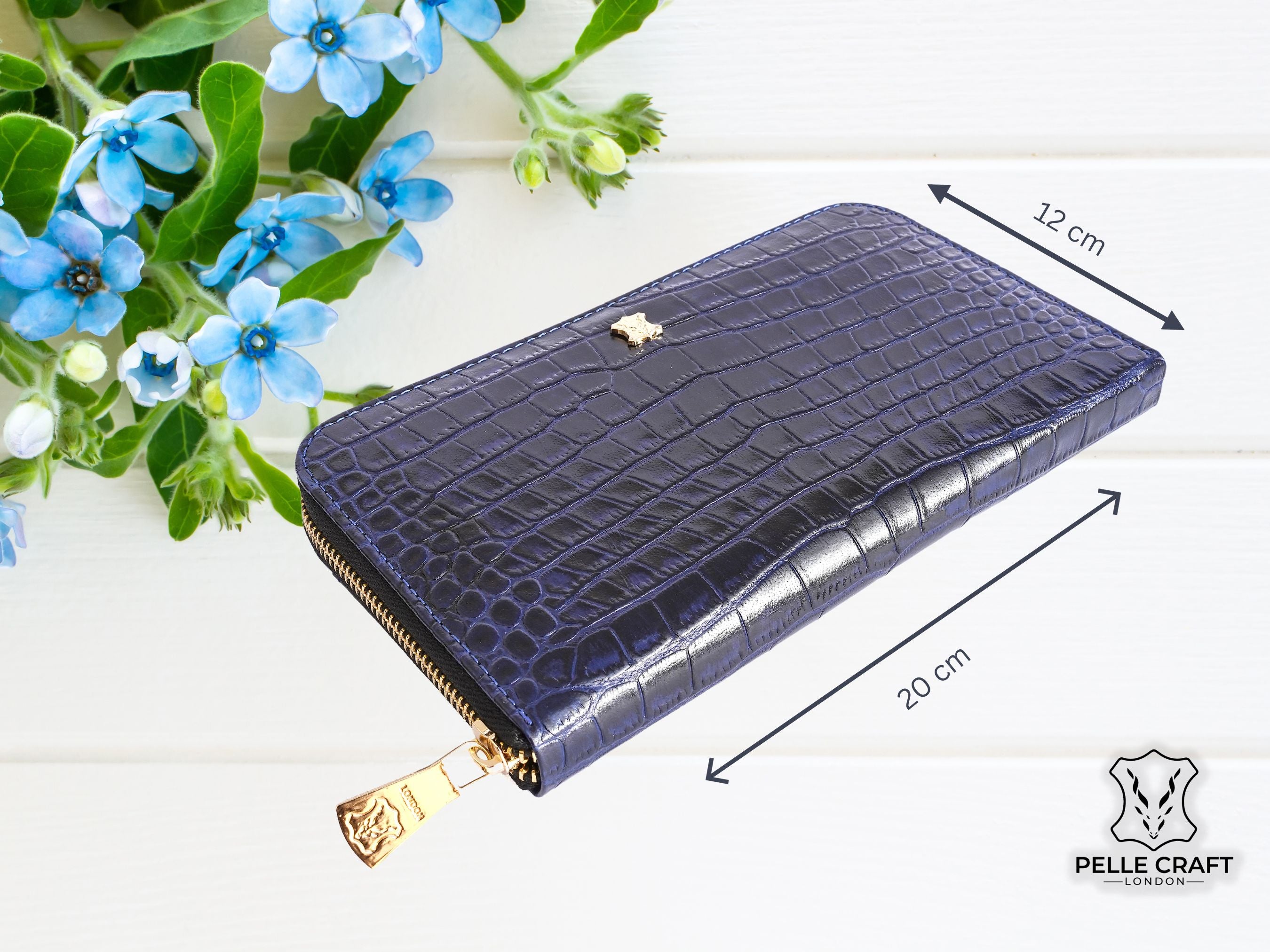 CLUTCH WALLET CROC BLACK