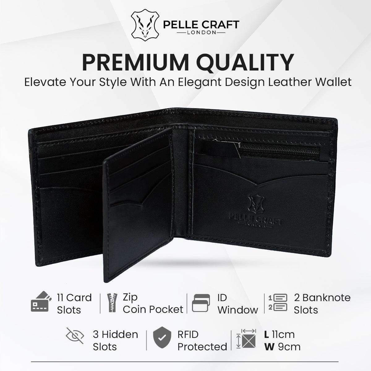 11 Card BillFold Wallet Croc Black/Orange