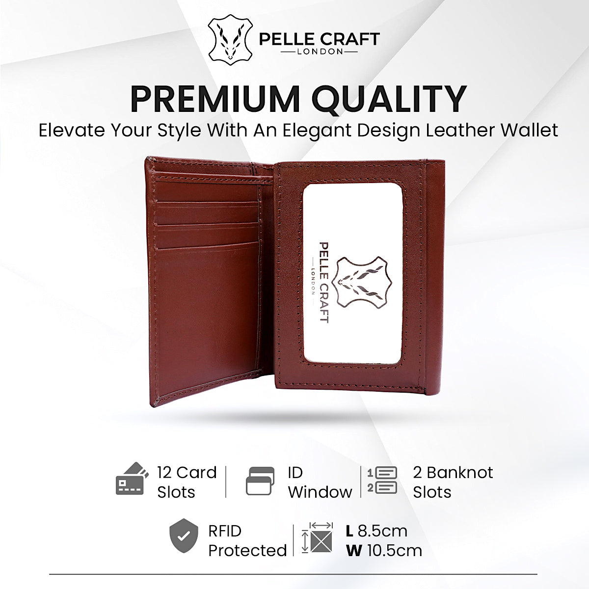TRIFOLD WALLET WITH 12 C/C & WINDOW
