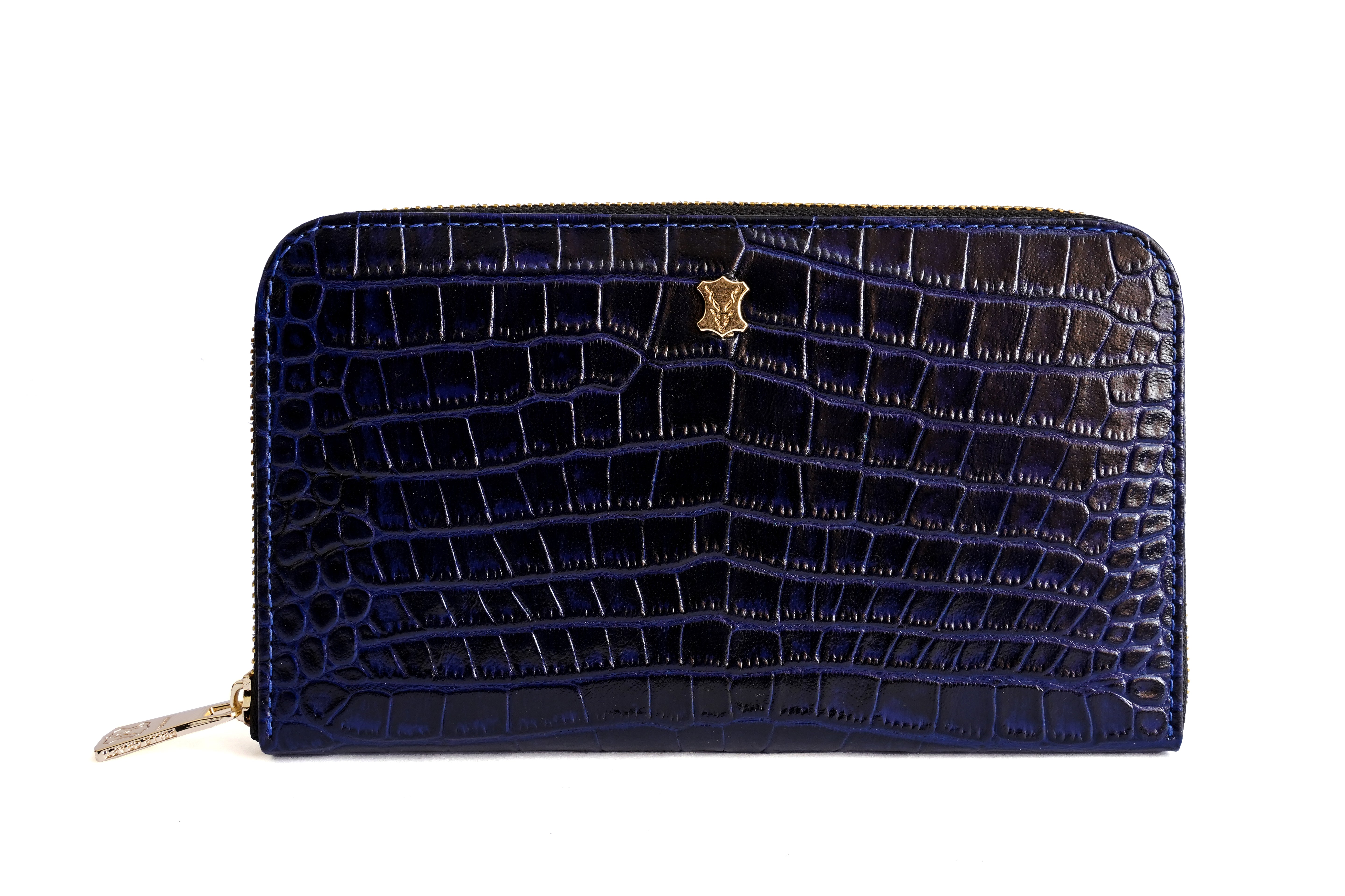 CLUTCH WALLET CROC BLACK