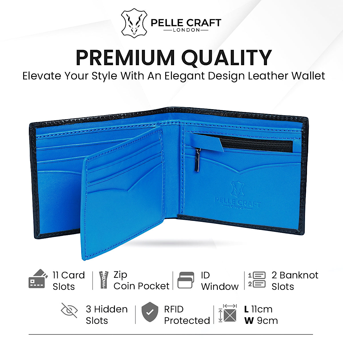 11 Card BillFold Wallet Croc Mocha