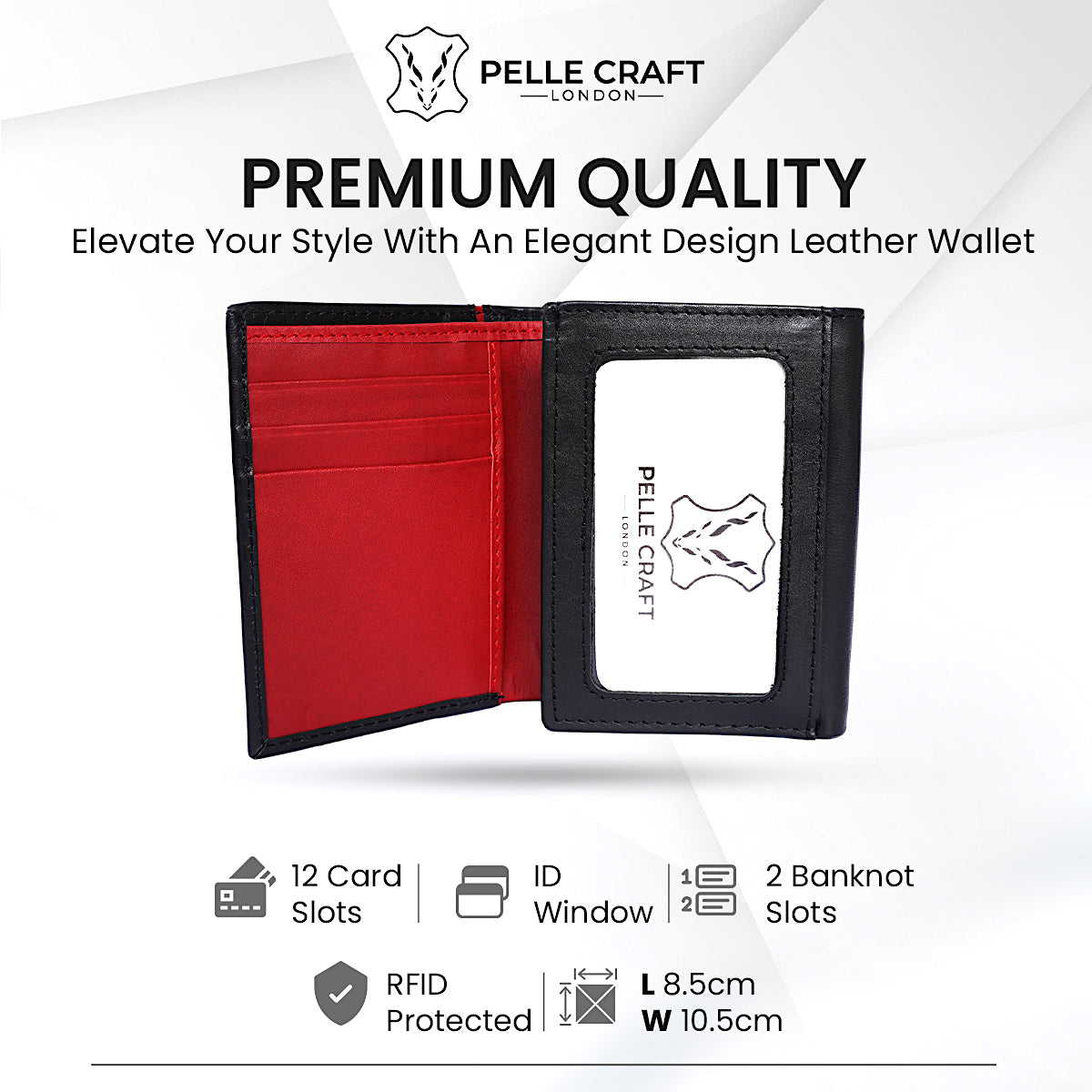 TRIFOLD WALLET WITH 12 C/C & WINDOW
