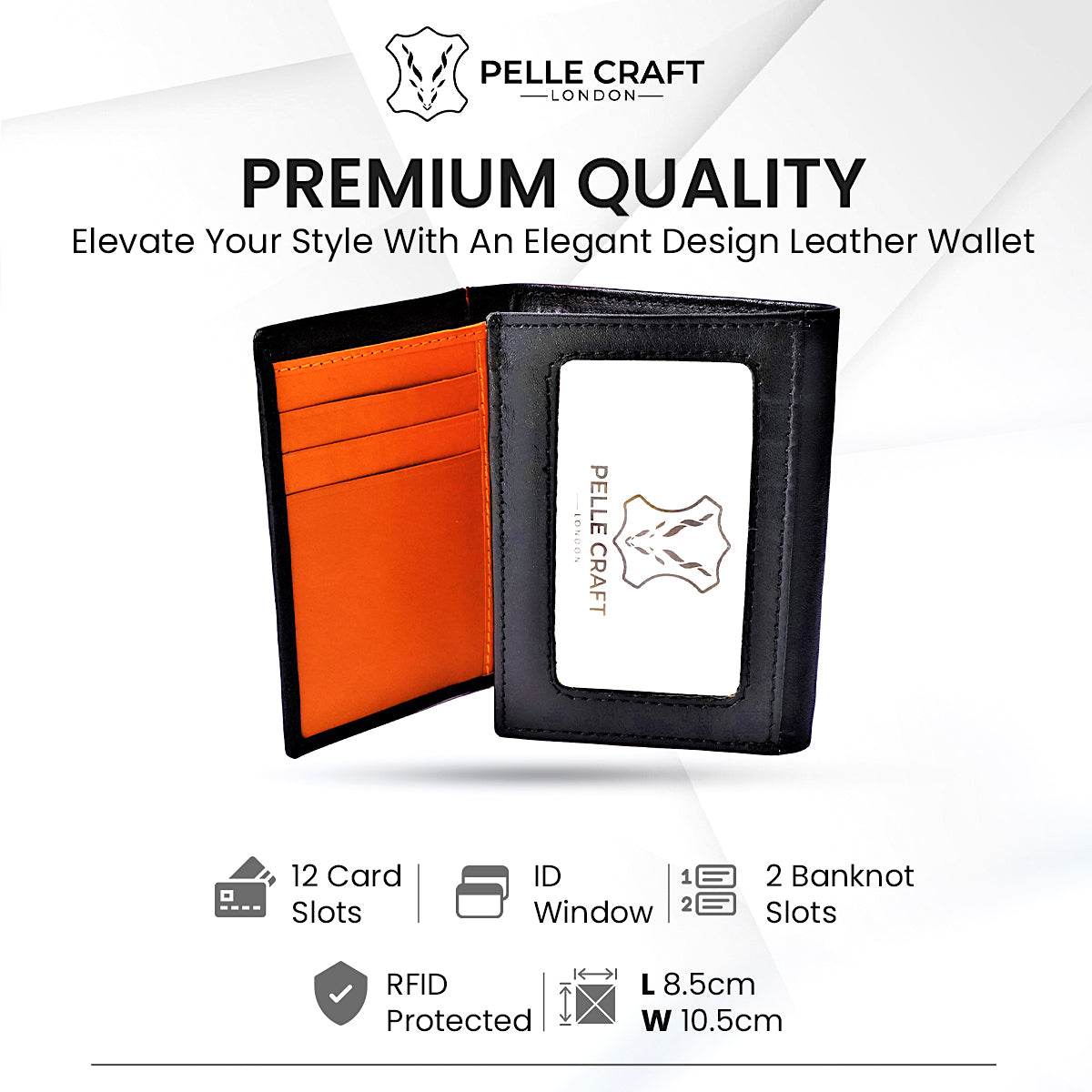 TRIFOLD WALLET WITH 12 C/C & WINDOW