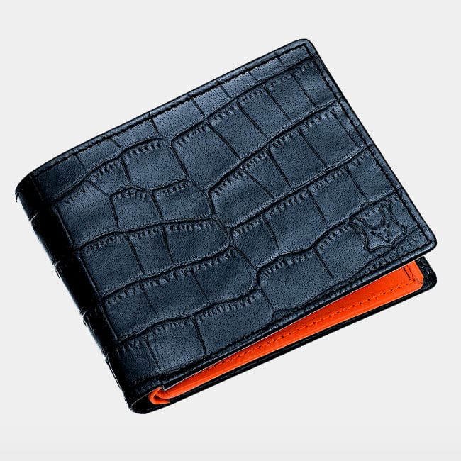 11 Card BillFold Wallet Croc Black/Orange
