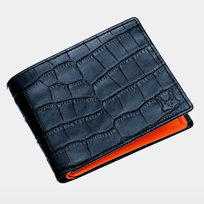 11 Card BillFold Wallet Croc Black/Blue