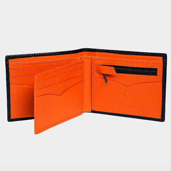 11 Card BillFold Wallet Croc Black/Orange