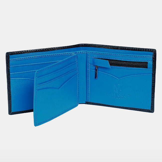 11 Card BillFold Wallet Croc Black/Blue