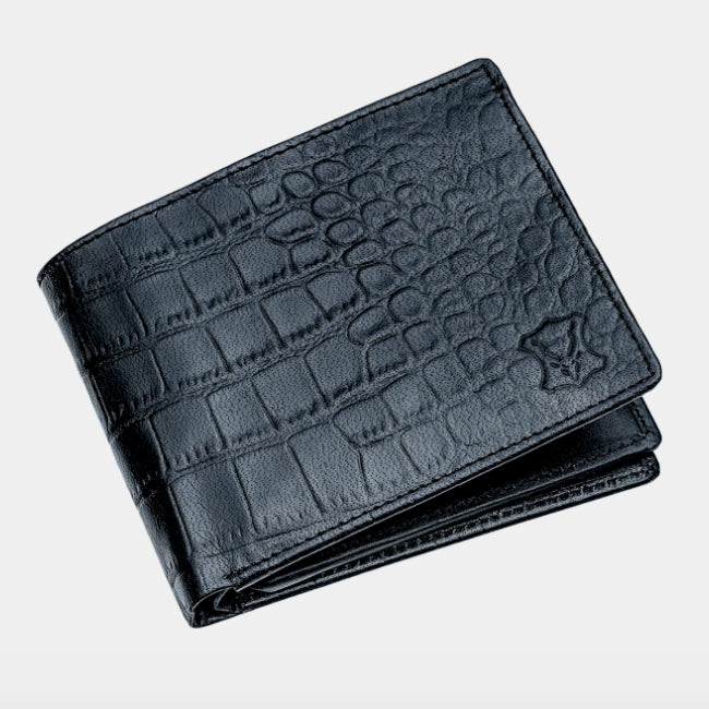 11 Card BillFold Wallet Croc Black