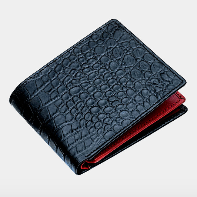 11 Card BillFold Wallet Croc Black/Orange