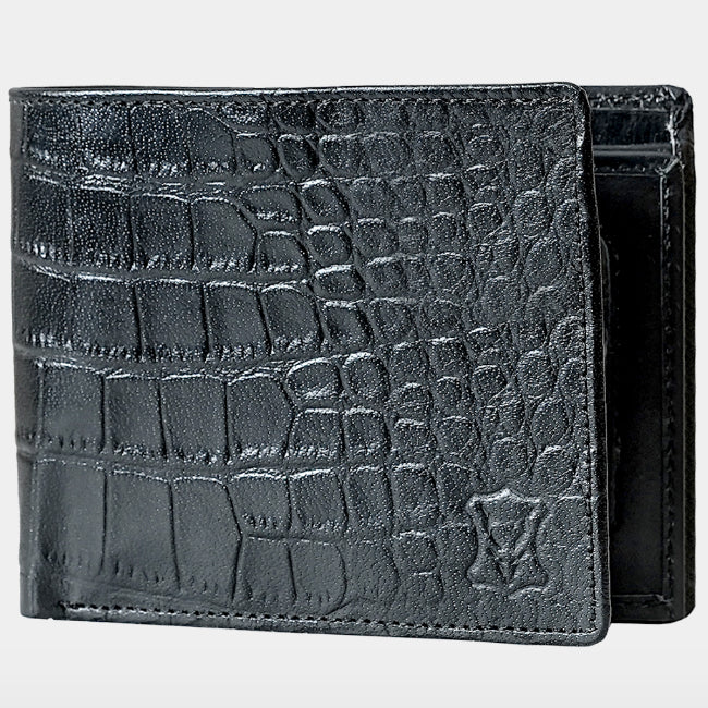11 Card BillFold Wallet Croc Black