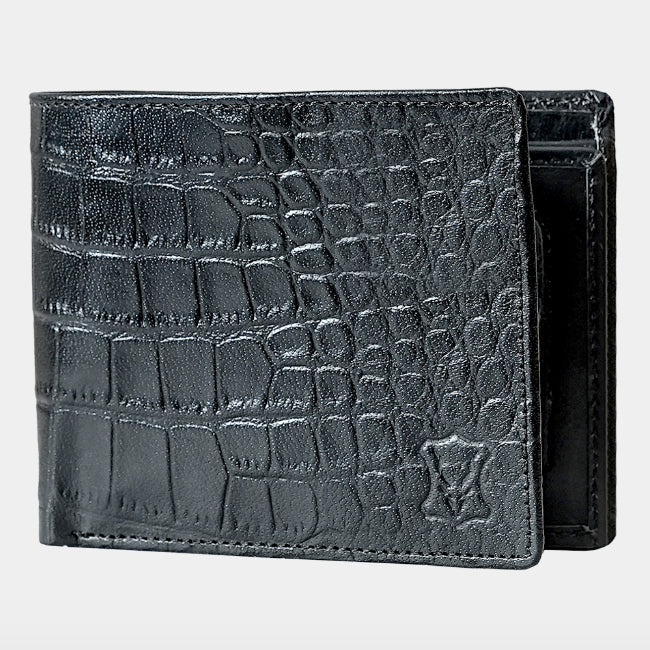 11 Card BillFold Wallet Croc Black/Blue