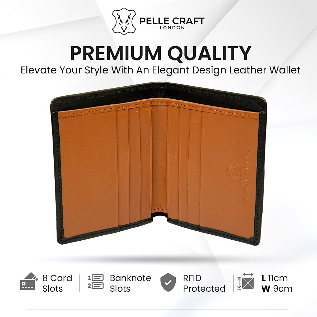 Bifold Slim Card Wallet with 8 c/c