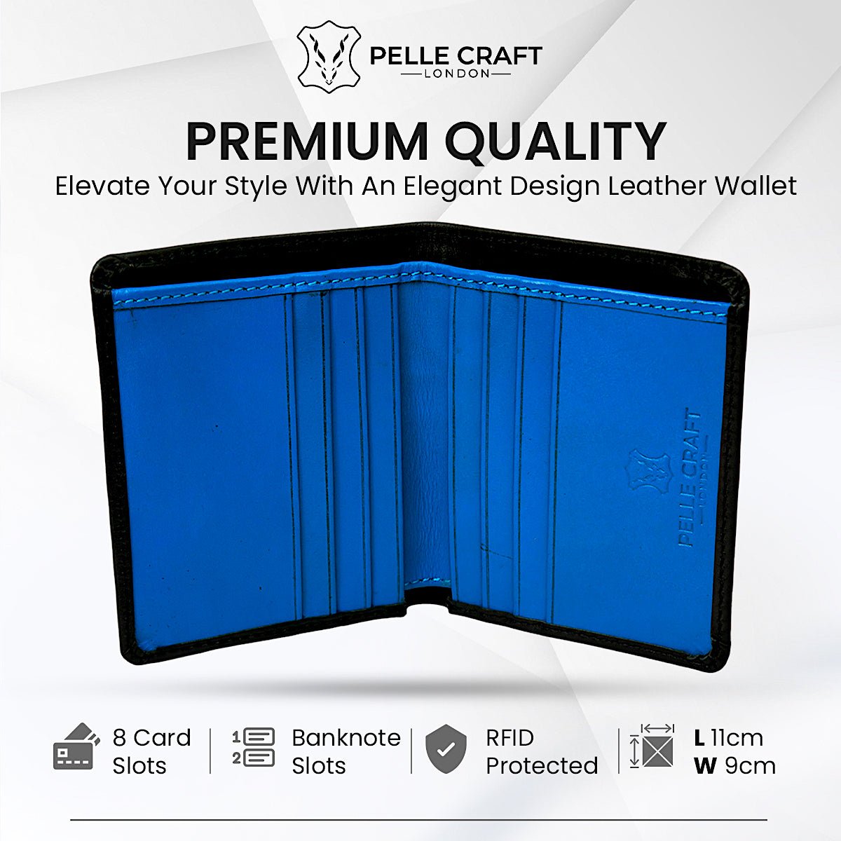 Bifold Slim Card Wallet with 8 c/c