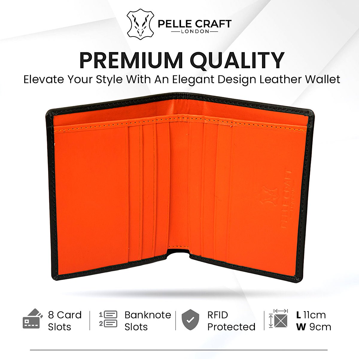 Bifold Slim Card Wallet with 8 c/c