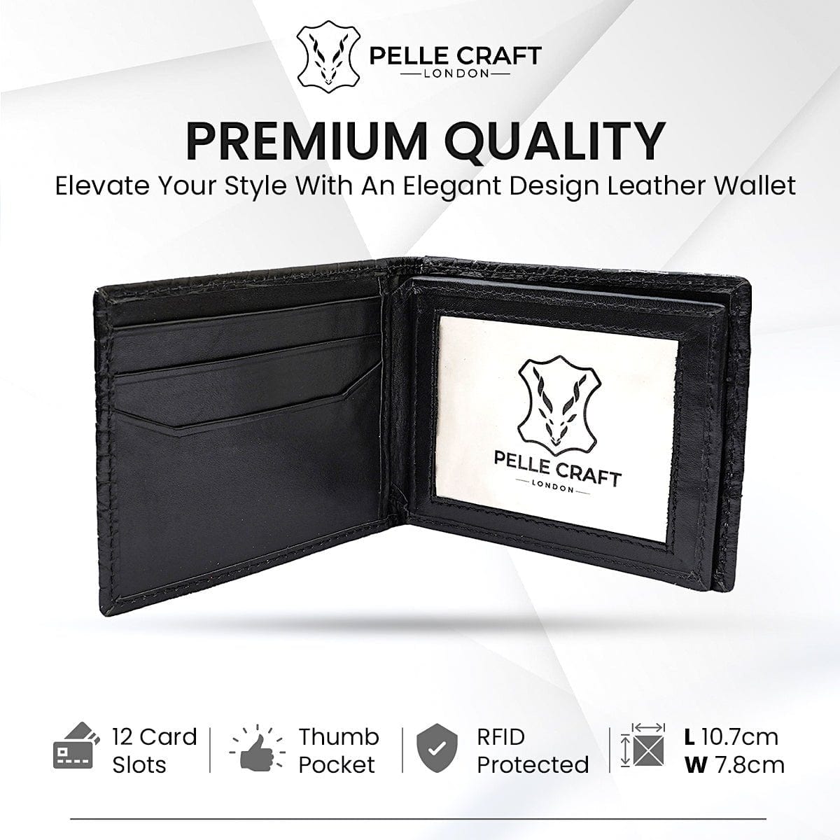 Bi Fold card holder croc pattern with 13 c/c