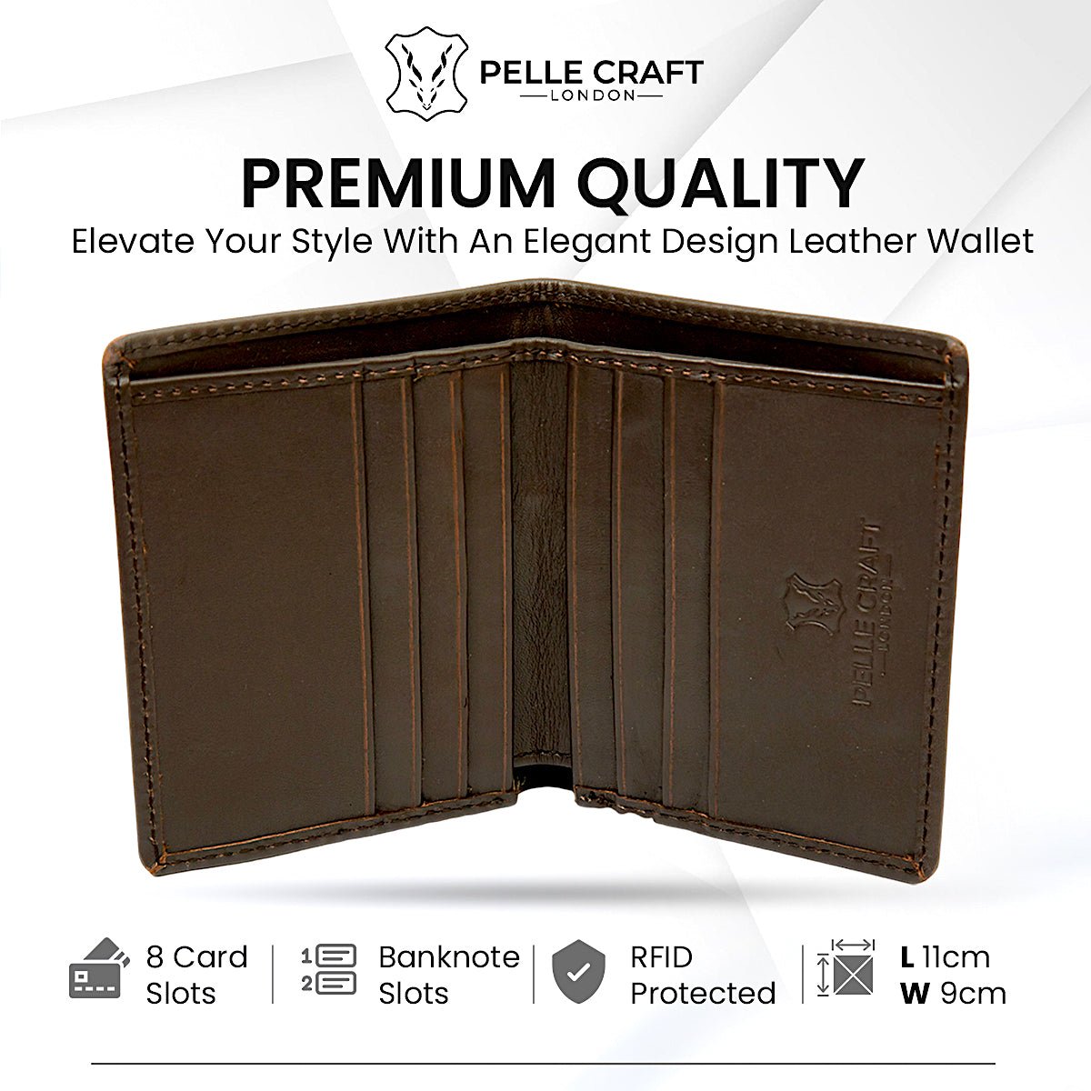 Bifold Slim Card Wallet with 8 c/c