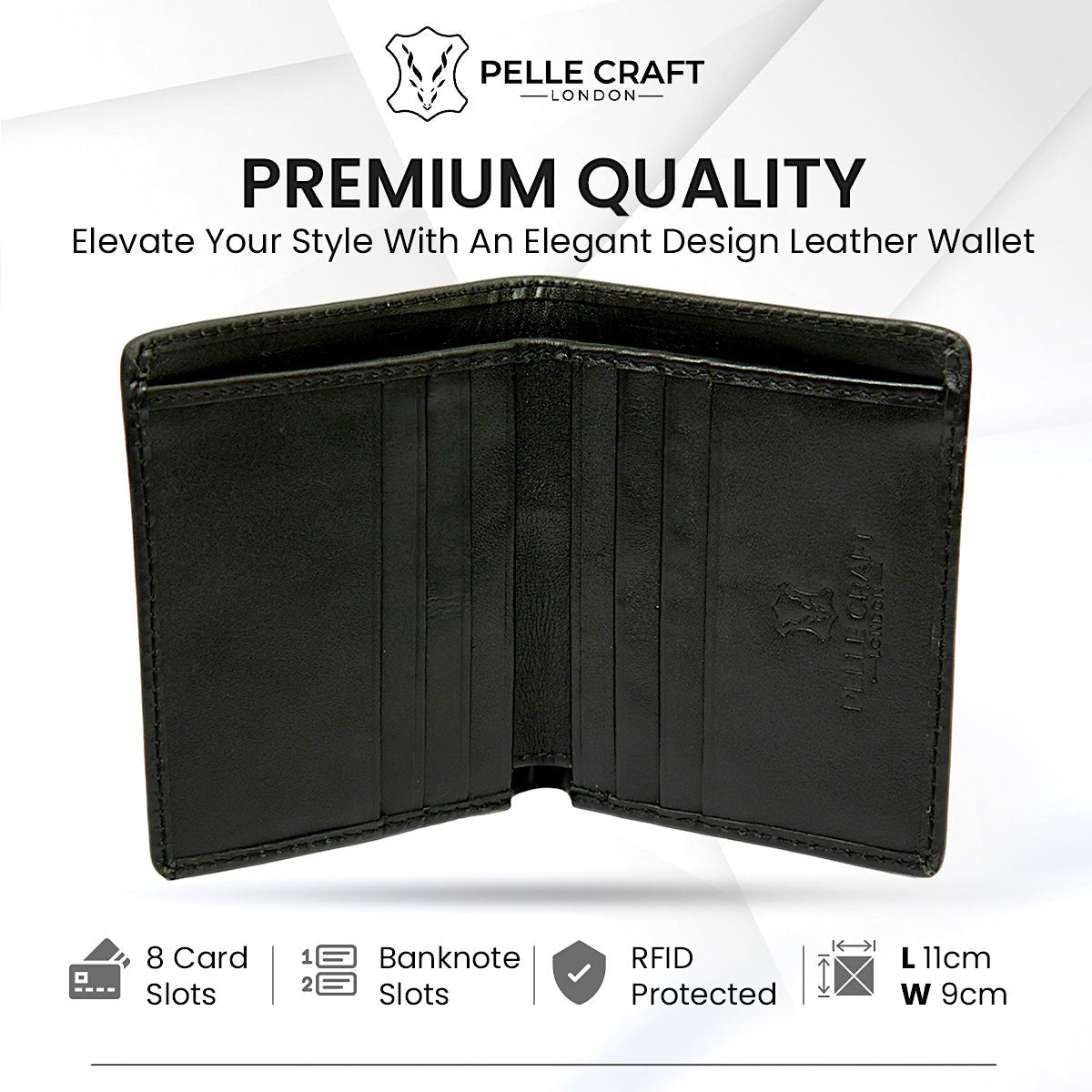 Bifold Slim Card Wallet with 8 c/c