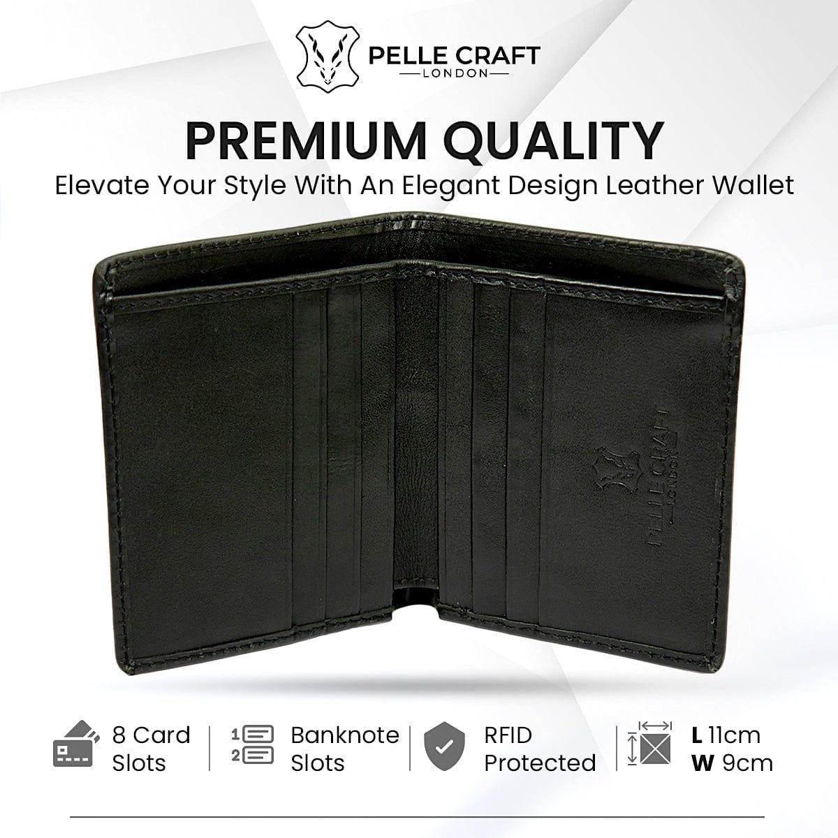Bifold Slim Card Wallet with 8 c/c