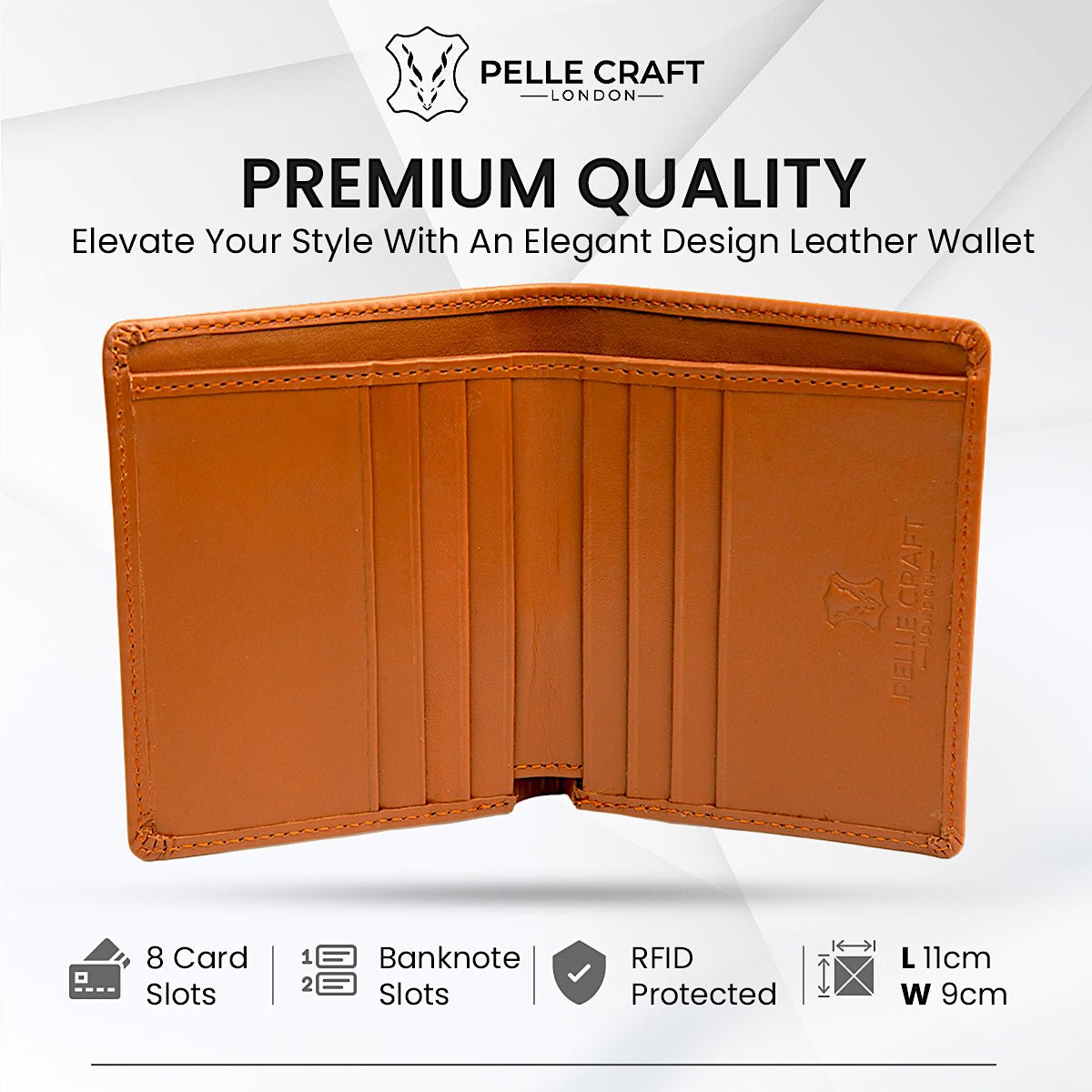 Bifold Slim Card Wallet with 8 c/c