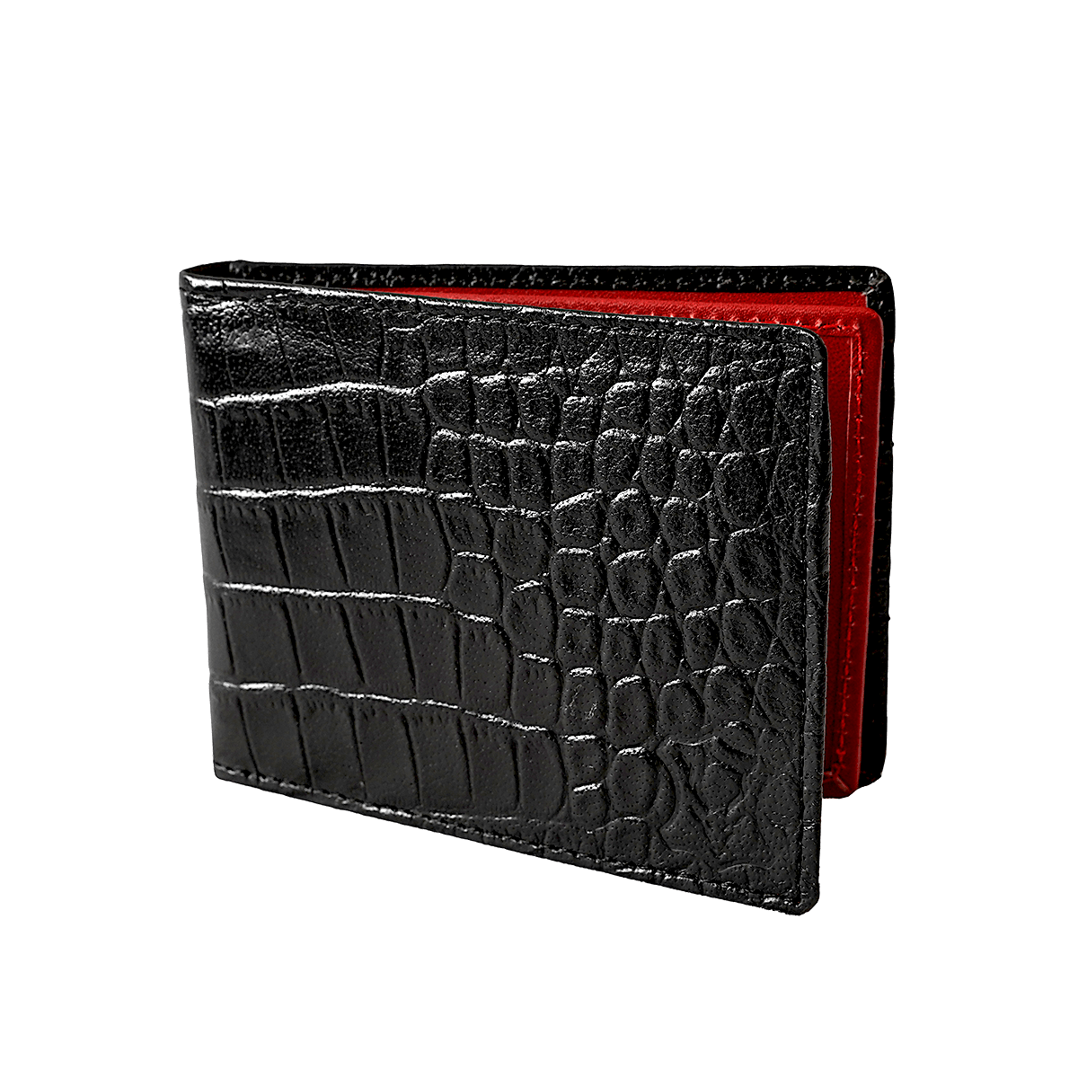Bi Fold card holder croc pattern with 13 c/c blue